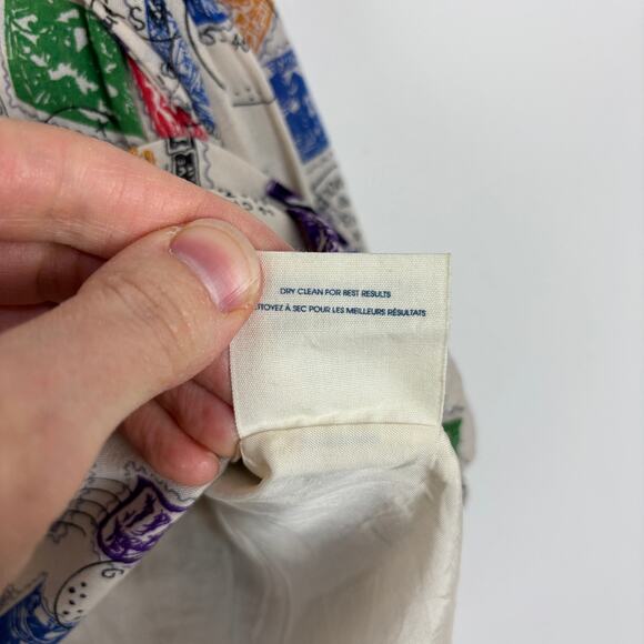 Anthropologie Edme & Esyllte Skirt Airmail Postage Stamp Novelty Twee Size 4 - Picture 9 of 9